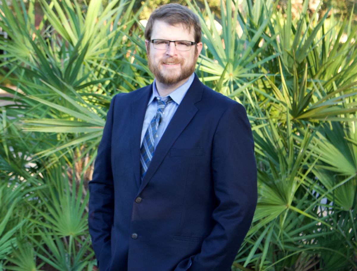 Samuel Price among the palmettos